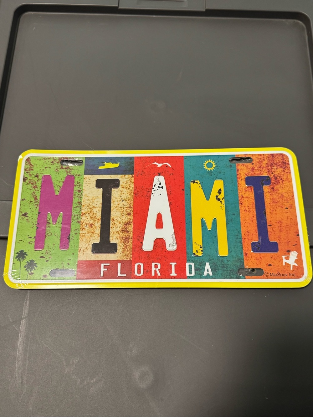 Miami Florida Colorblock License Plate Sign